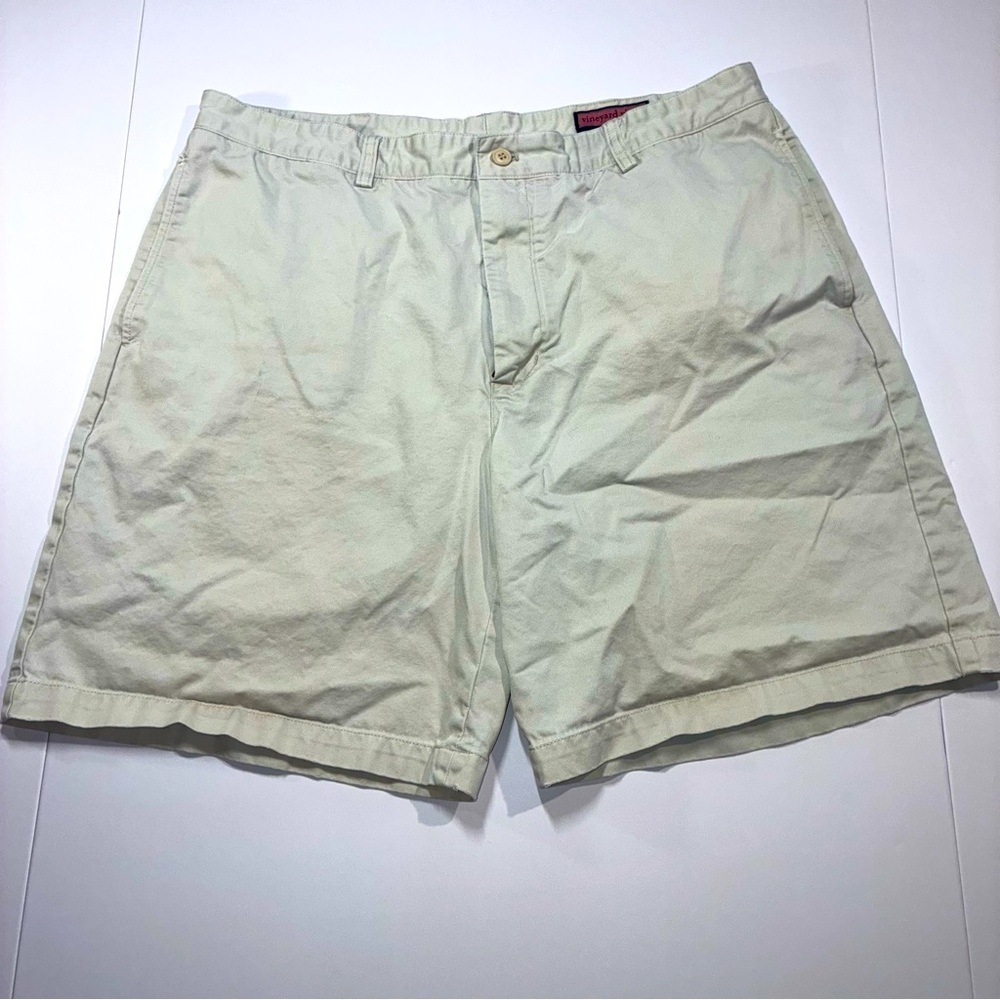 Vineyard Vines Men's Club Shorts 38 Beige Stone Golf Casual Cotton Flat Front